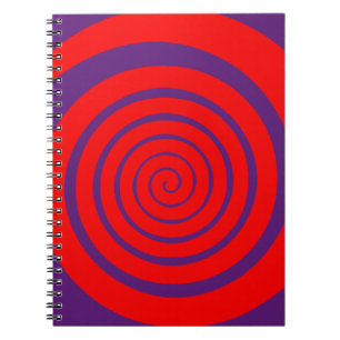 Caderno Espiral imagem espiral hipnótica vermelha