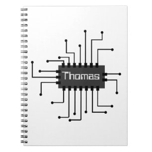 Caderno Espiral Imagem personalizada do chip IC do computador