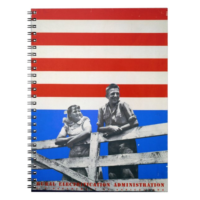 Caderno Espiral Imagens Vintage Patriótica Imputadas (Frente)