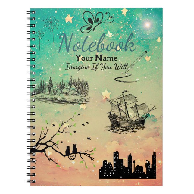 Caderno Espiral 'Imagine se você quiser' Notebook espiral (Frente)