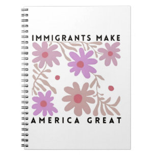 Caderno Espiral Imigrantes fazem dos Estados Unidos Excelente Flor