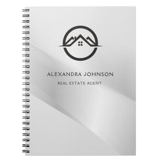 Caderno Espiral Imobiliária Prata Elegante (Frente)