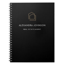 Caderno Espiral Imobiliária Preta Elegante