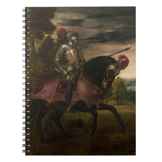 Caderno Espiral Imperador Charles V em Horseback (por Titian) (Frente)