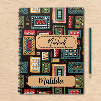 Caderno Espiral Impressão africana personalizada