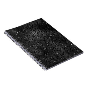 Caderno Espiral Impressão animal-da-pele-branca-negra-leopardo-br