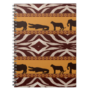 Caderno Espiral Impressão Animal de Padrão de Zebra Africano Triba