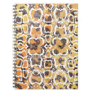 Caderno Espiral Impressão animal, fundo de textura leopardo, cobra