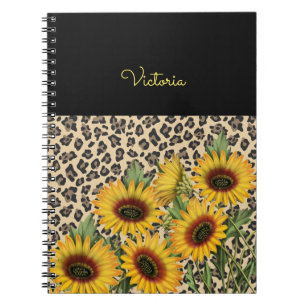Caderno Espiral Impressão Animal Leopardo Amarelo