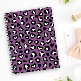 Caderno Espiral Impressão Animal, Leopardo Roxo, Manchas de Chita,