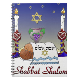 Caderno Espiral Impressão Artística Judaica Shabat Shalom