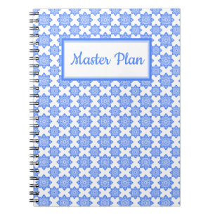 Caderno Espiral Impressão azulejo Azul para Notebook Espiral