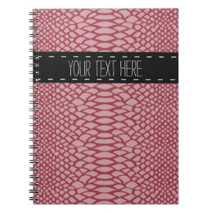 Caderno Espiral Impressão Cobra cor-de-rosa