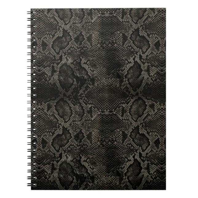Caderno Espiral Impressão Cobra preto (Frente)