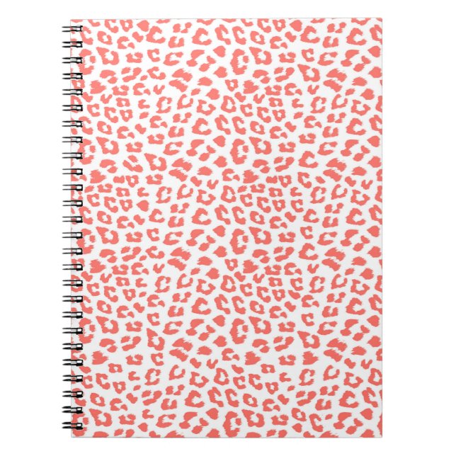 Caderno Espiral Impressão Coral Leopardo (Frente)
