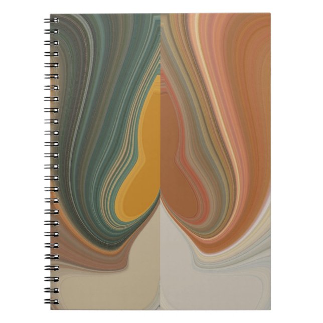 Caderno Espiral Impressão de Abstrato de Arte Retroativa (Frente)