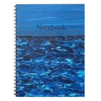 Caderno Espiral Impressão de Arte Azul Textura