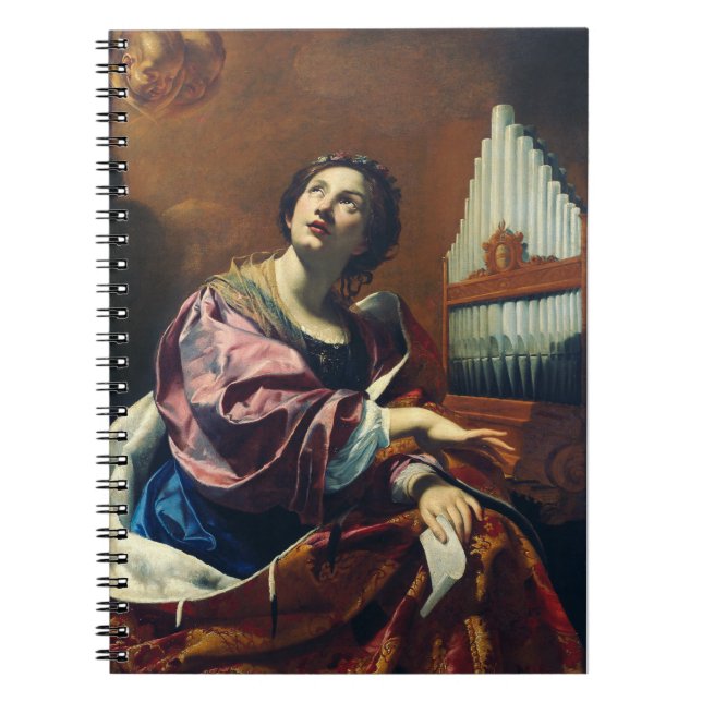 Caderno Espiral Impressão de Arte "Concerto Celestial" Saint Cecil (Frente)