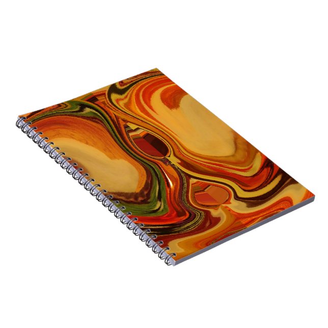 Caderno Espiral Impressão de Arte de Redemoinho de Tons Terrosos A (Lado Direito)