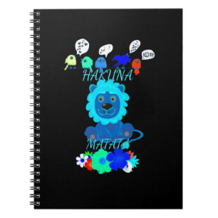 Caderno Espiral Impressão de Arte do Leão Hakuna Matata