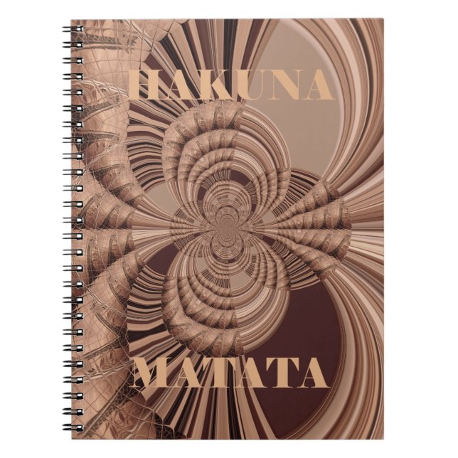 Caderno Espiral Impressão de Arte Fractal de Hakuna Matata African (Frente)
