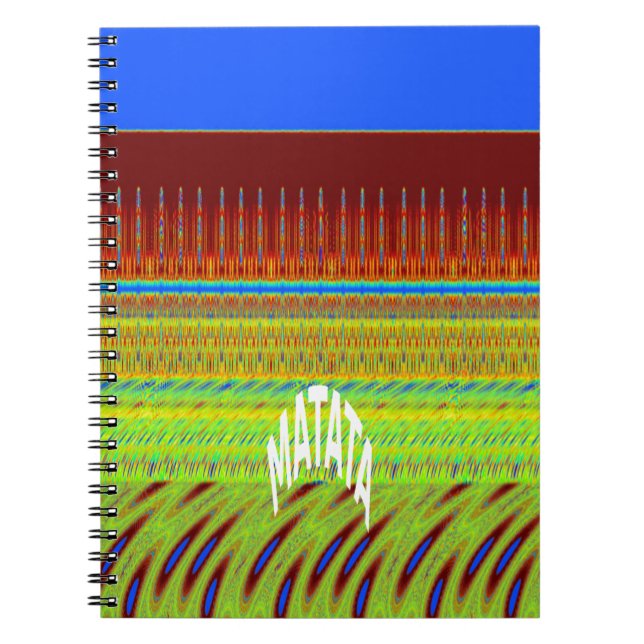 Caderno Espiral Impressão de Arte Geométrica Colorida (Frente)