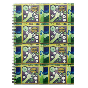 Caderno Espiral Impressão de Arte Mosaica Divertida Contemporânea 