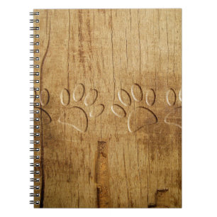 Caderno Espiral Impressão de Cães de Madeira