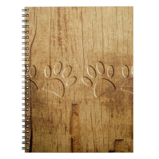 Caderno Espiral Impressão de Cães de Madeira (Frente)