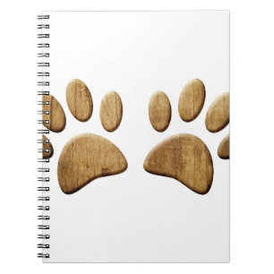 Caderno Espiral Impressão de Cães de Madeira