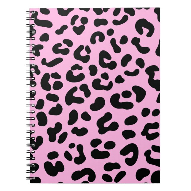 Caderno Espiral Impressão de Chita Rosa Pastel (Frente)