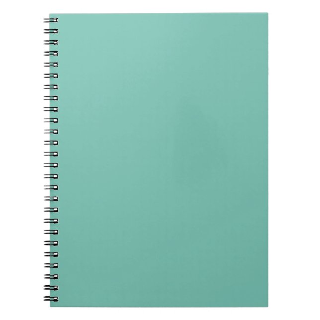 Caderno Espiral Impressão de Cor Sólida Verde Aqua em Cascata (Frente)