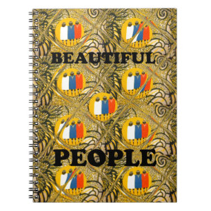 Caderno Espiral Impressão de Design de Arte Africana Étnica: Pesso