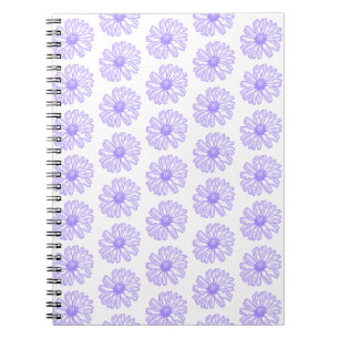 Caderno Espiral Impressão de Flor de Daisy Purple Pastel, Hippie F
