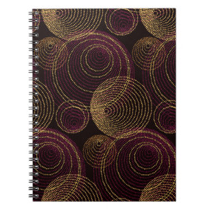 Caderno Espiral Impressão de geometria Dourada luxuosa
