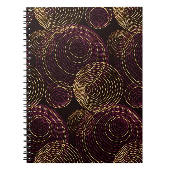 Caderno Espiral Impressão de geometria Dourada luxuosa (Frente)