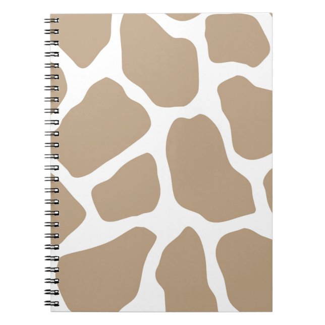 Caderno Espiral Impressão de Girafa Neutra (Frente)