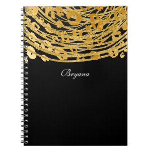 Caderno Espiral Impressão de Guepardo Golden Glam Impressão de Ani