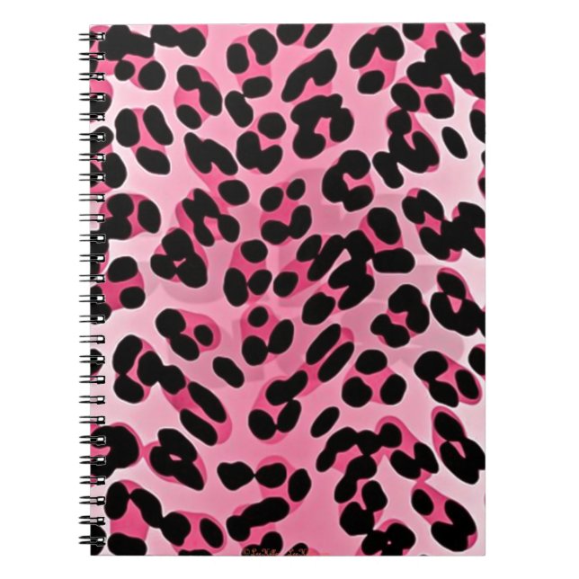 Caderno Espiral Impressão de Guepardo Rosa RAB Rockabilly (Frente)