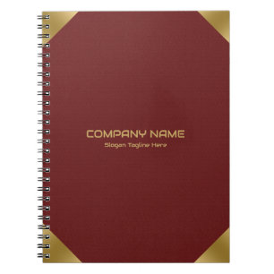 Caderno Espiral Impressão de imagem vermelha escura com acentos do