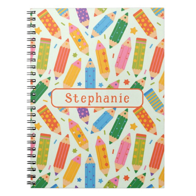 Caderno Espiral Impressão de Lápis Personalizável Fofa (Frente)