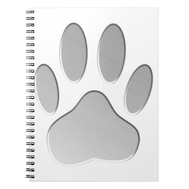 Caderno Espiral Impressão de Pata de Cachorro com Aspecto Metálico (Frente)