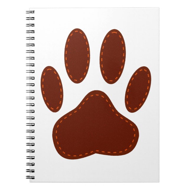Caderno Espiral Impressão de Pata de Cachorro com Título (Frente)