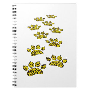 Caderno Espiral Impressão de Pata Leopardo