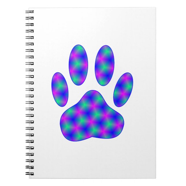Caderno Espiral Impressão de Paw Cósmico (Frente)