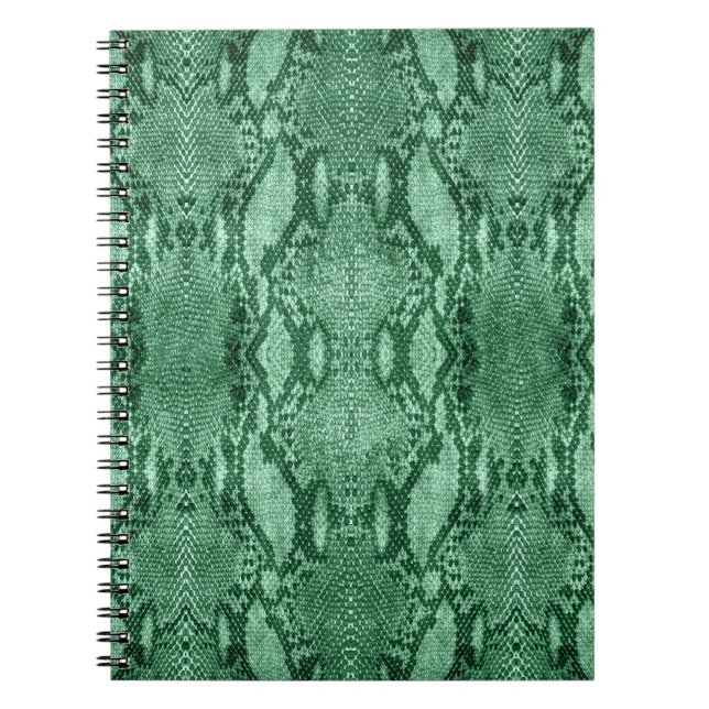 Caderno Espiral Impressão de Pele Cobra Verde Claro (Frente)