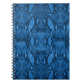 Caderno Espiral Impressão de Pele de Cobra Azul