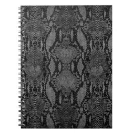 Caderno Espiral Impressão de Pele de Cobra Cinza