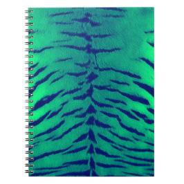 Caderno Espiral Impressão de Pele de Tigre Verde Menta