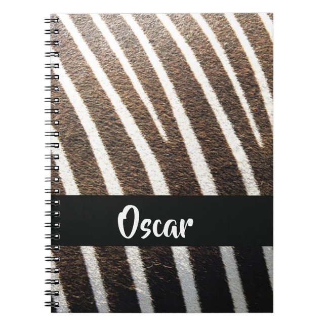 Caderno Espiral Impressão de pele de zebra (Frente)